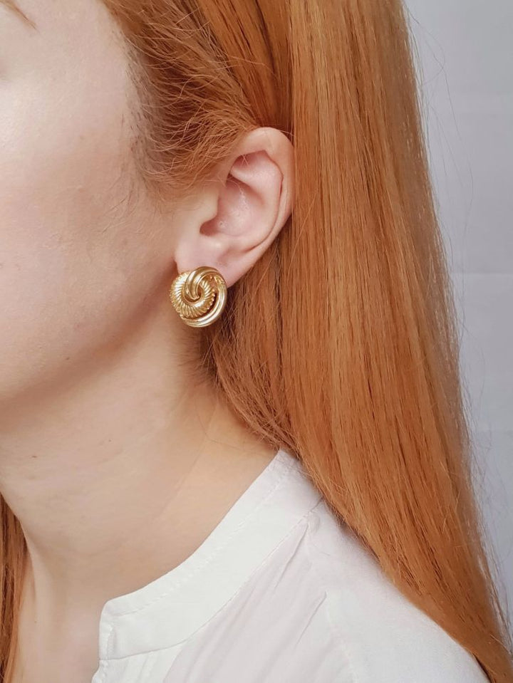 Vintage Gold Plated 1980s Stud Earrings