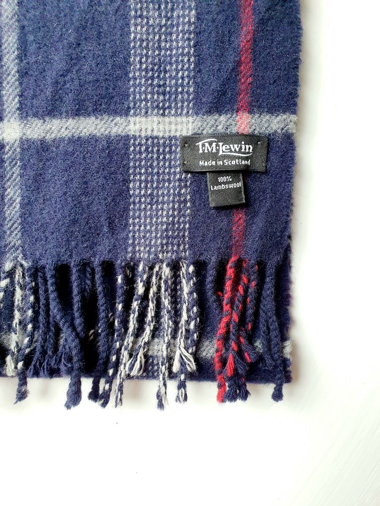 Vintage Navy Tartan Scarf