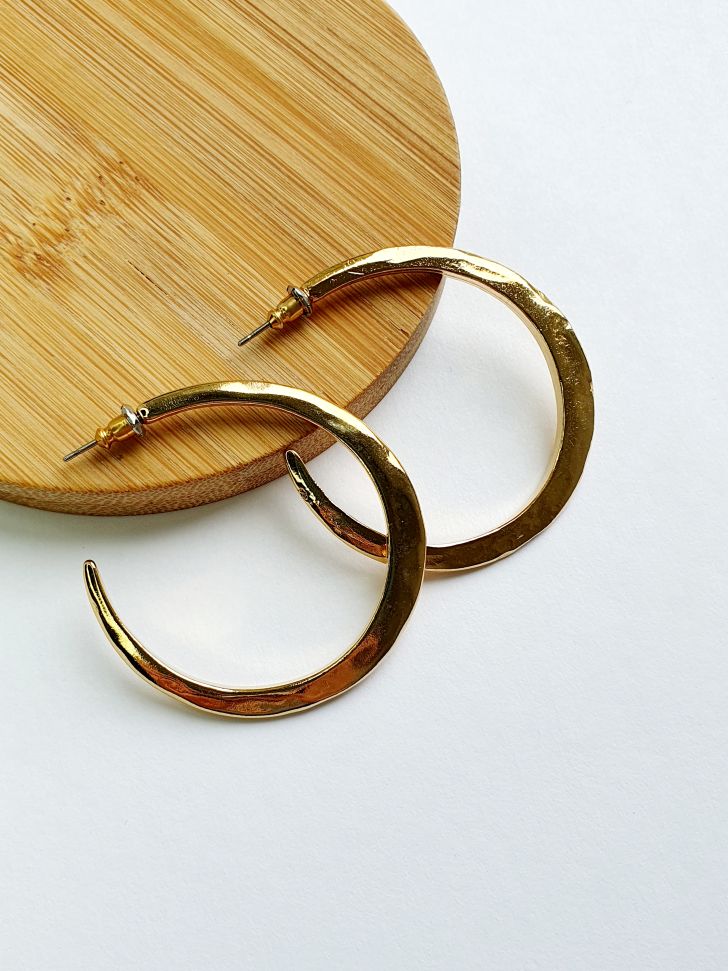 Vintage Gold Plated Textured Hoops