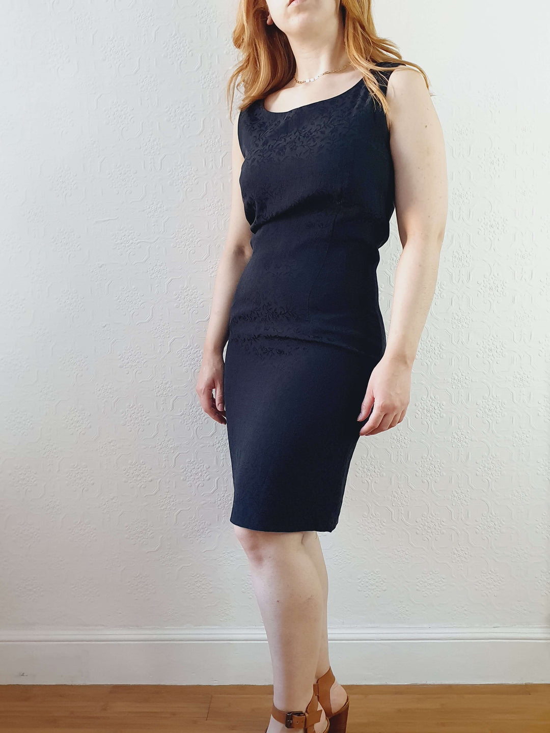 Vintage 100% Silk Sleeveless Little Black Dress - XS/S