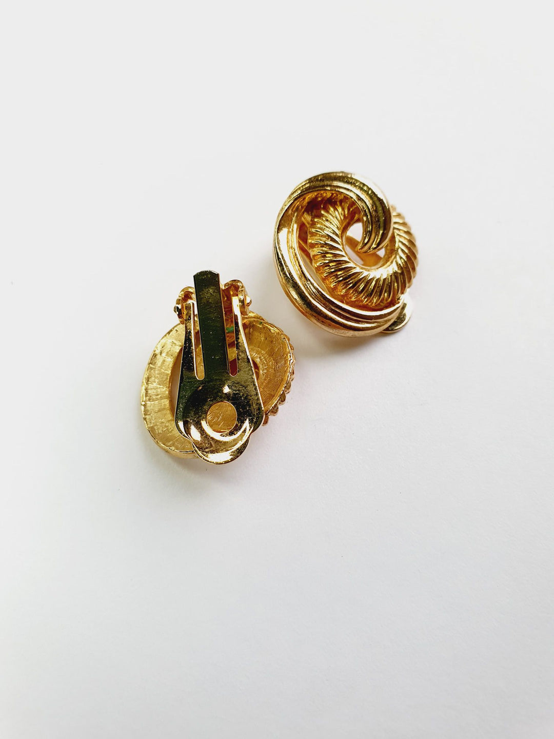 Vintage Gold Plated 1980s Clip On Earrings