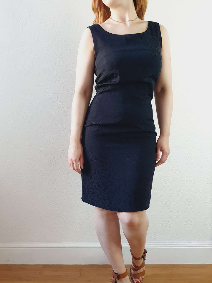 Vintage 100% Silk Sleeveless Little Black Dress - XS/S