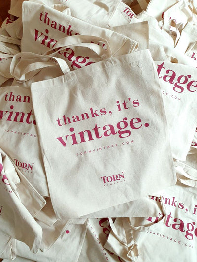 ‘thanks, it’s vintage’ 100% Cotton Tote Bag