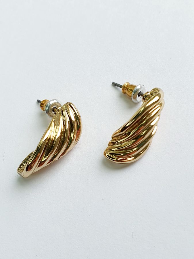 Vintage Gold Toned Twist Stud Earrings