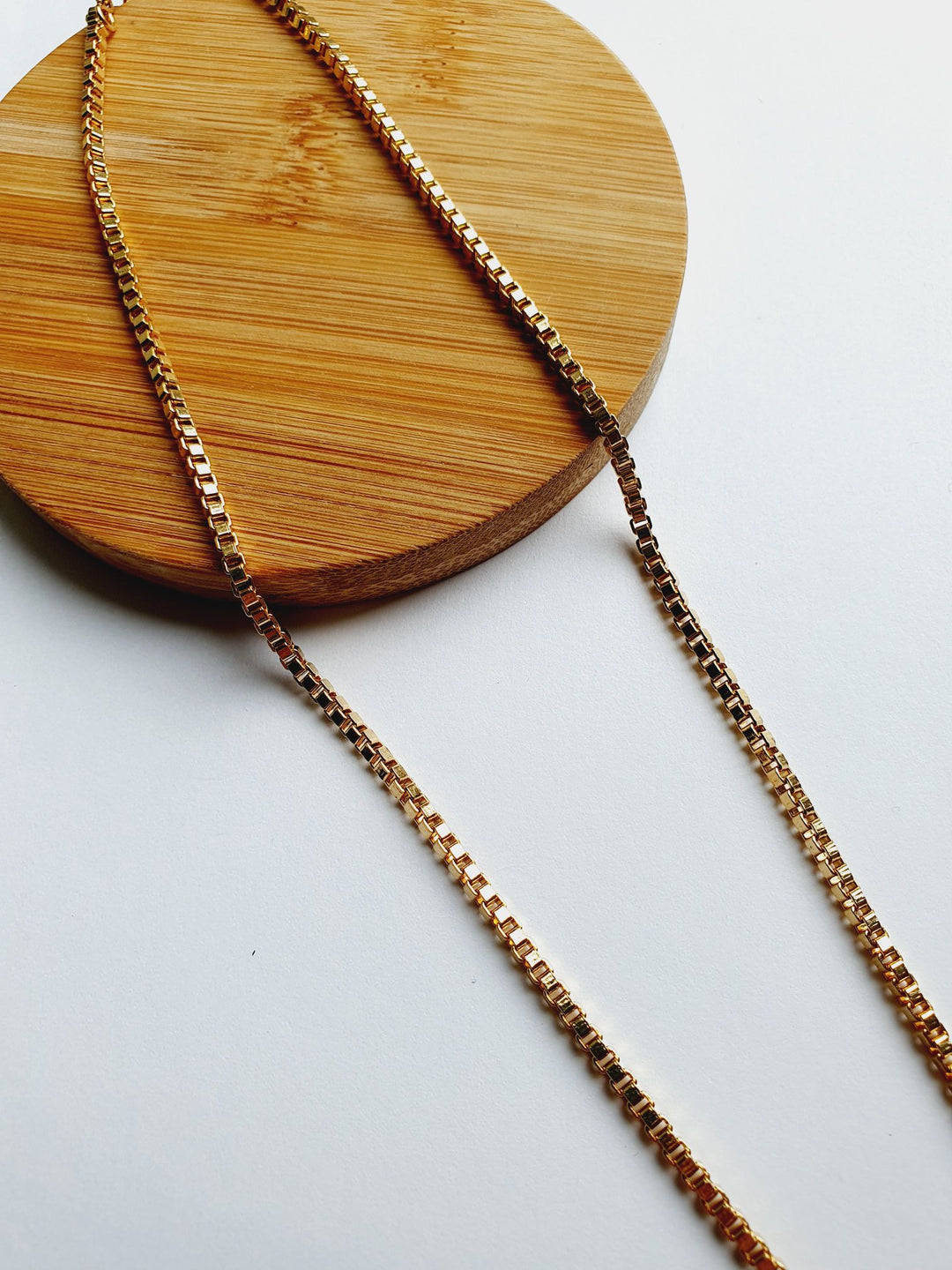 Vintage Gold Plated Skinny Box Chain Necklace