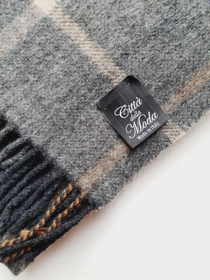 Vintage Grey Tartan Scarf