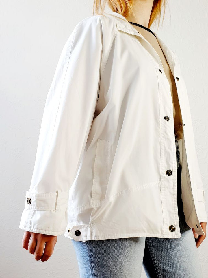 1980s White Bomber Jacket - M/L