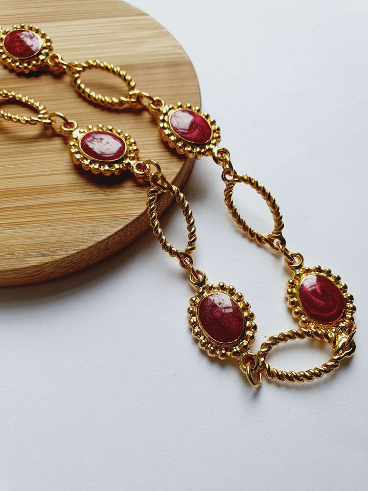 Vintage Gold Plated Victorian Style Chain Necklace