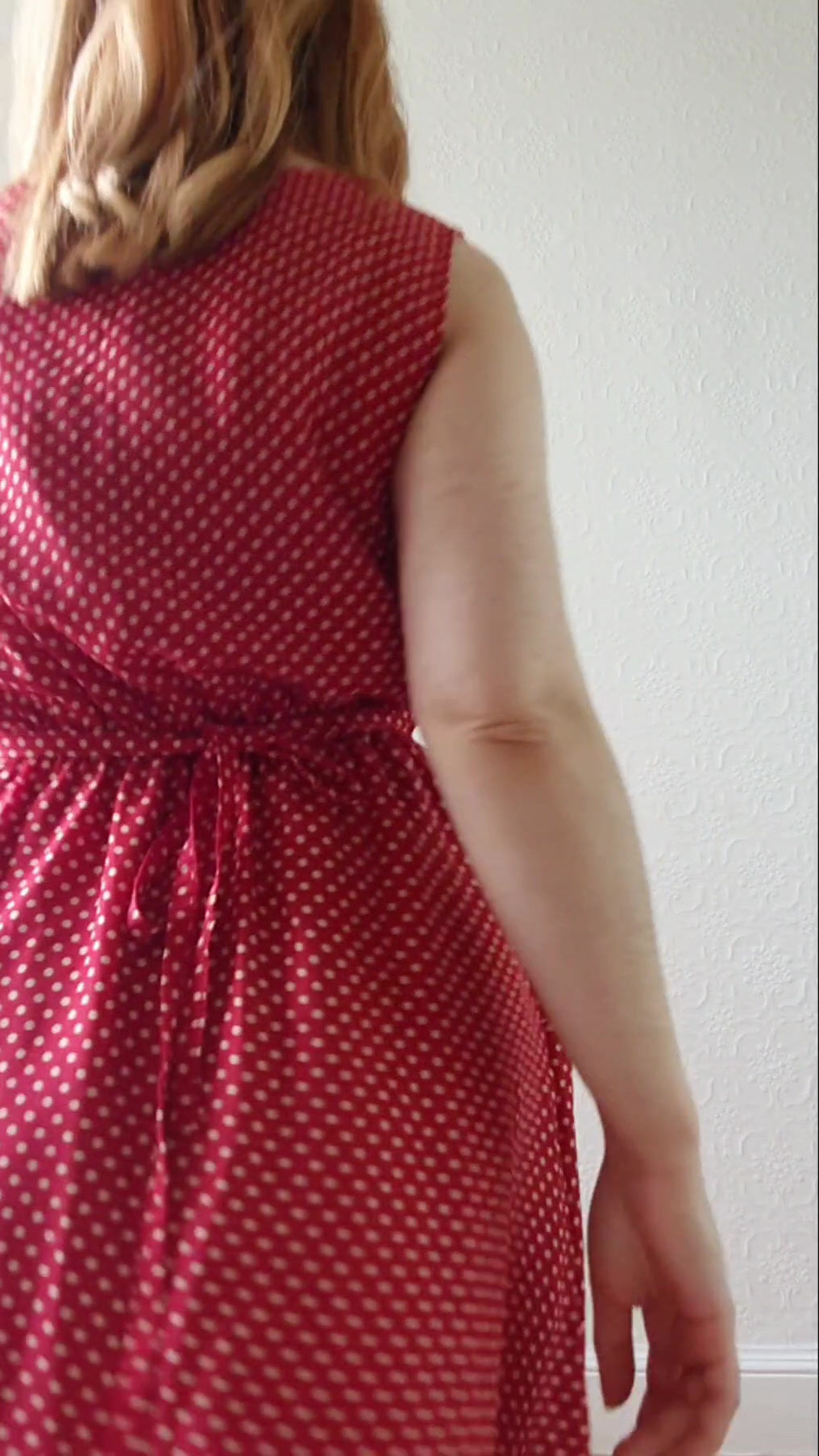 Vintage Red Polka Dot Dress - S