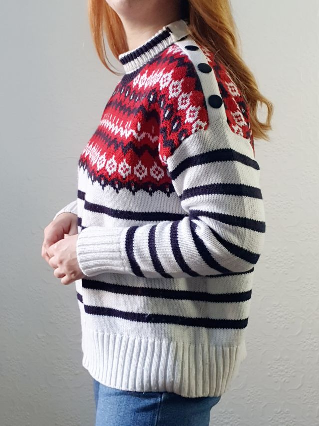 Striped Fairisle Style Jumper - M/L