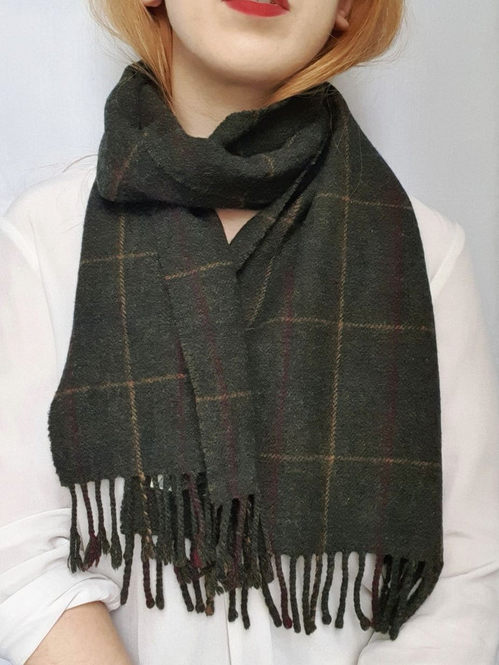 Vintage Tweed Look Wool Scarf