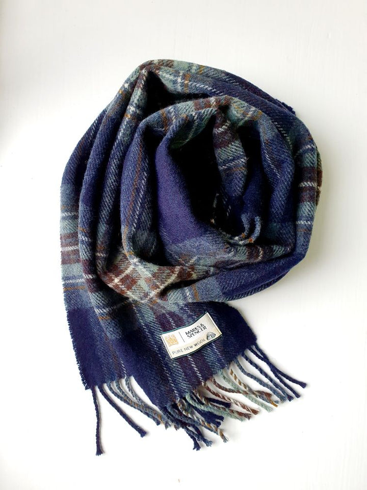 Vintage Tartan Wool Scarf