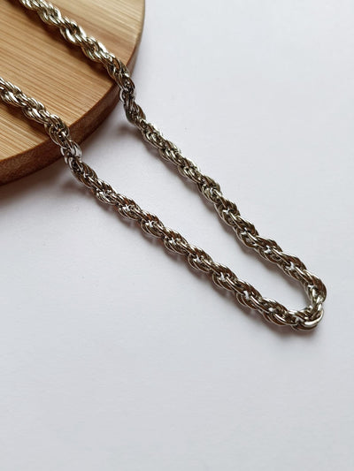Vintage Silver Plated Wheat Chain Necklace