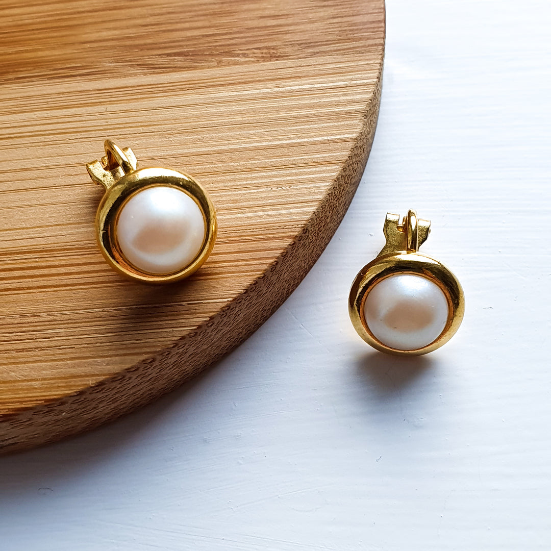 Faux Pearl Clip On Earrings