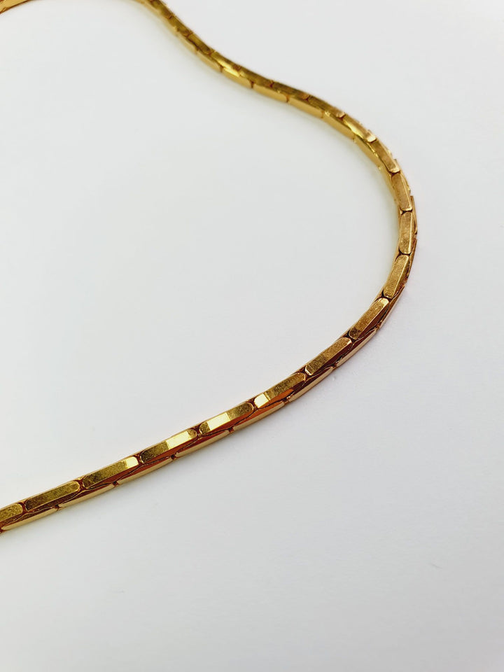 Vintage Gold Plated Square Chain Necklace