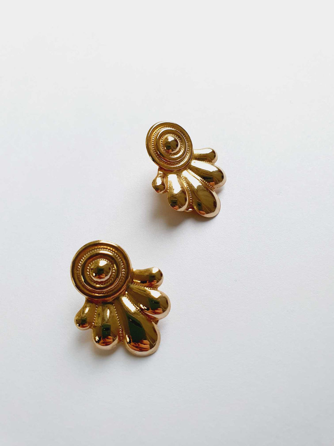 Vintage Gold Plated Clip On Statement Earrings