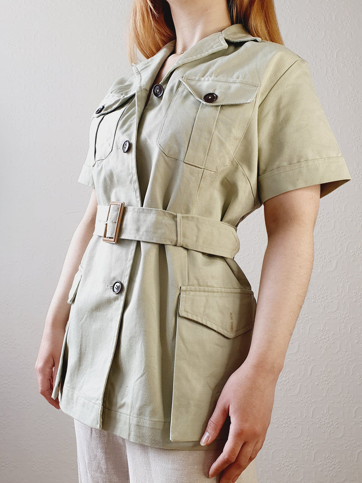 Original Vintage Sage Safari Jacket - M