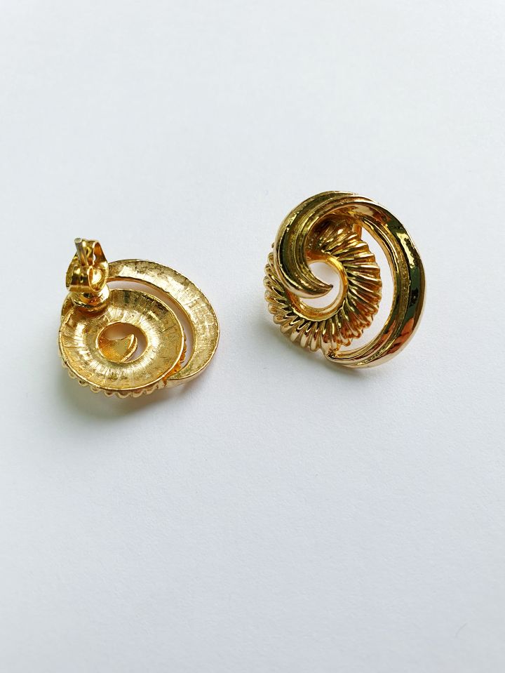 Vintage Gold Plated 1980s Stud Earrings