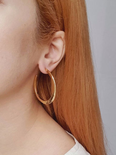 Vintage Gold Plated Textured Hoops