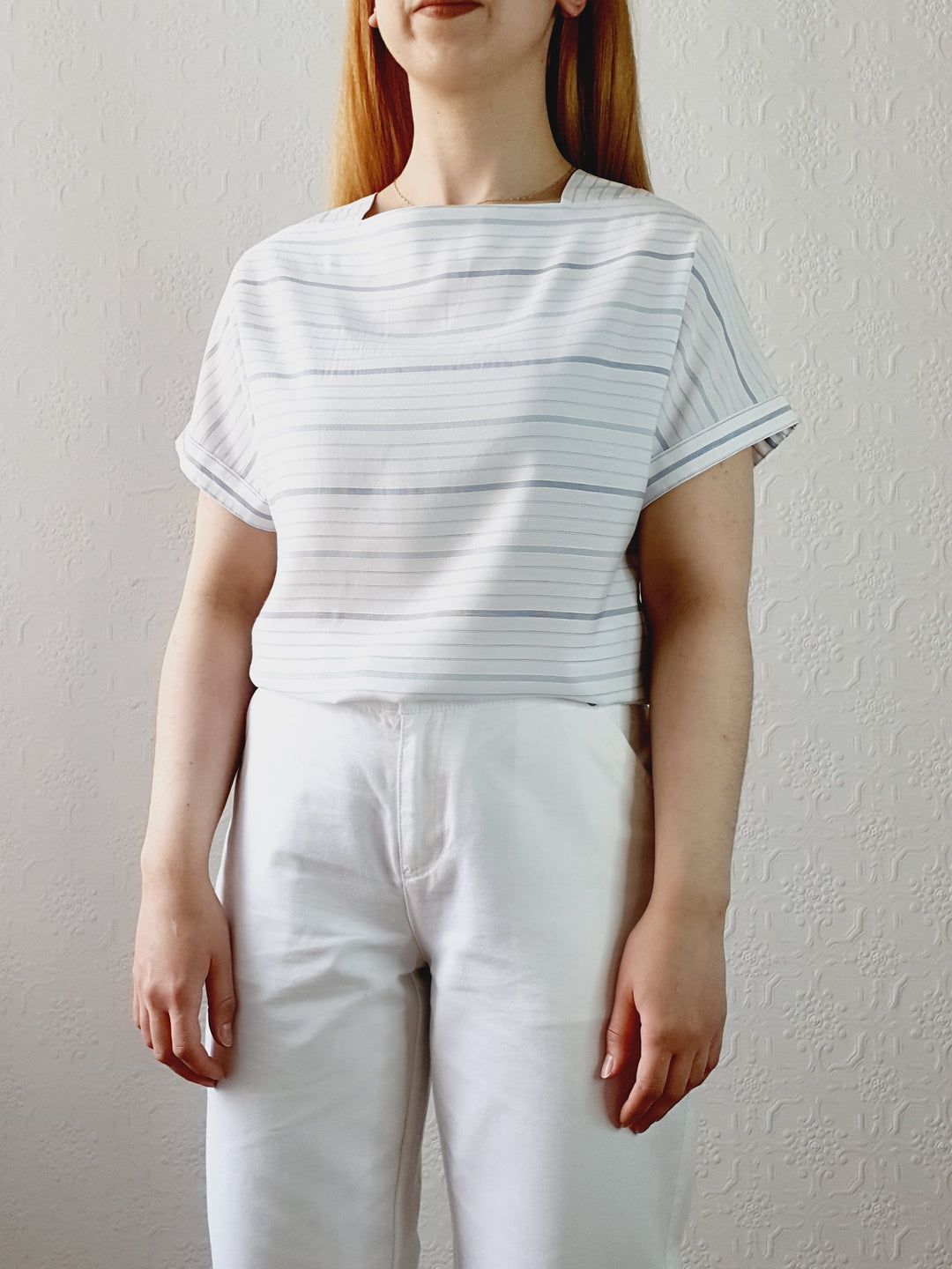 Vintage Striped Square Neck Top - S/M