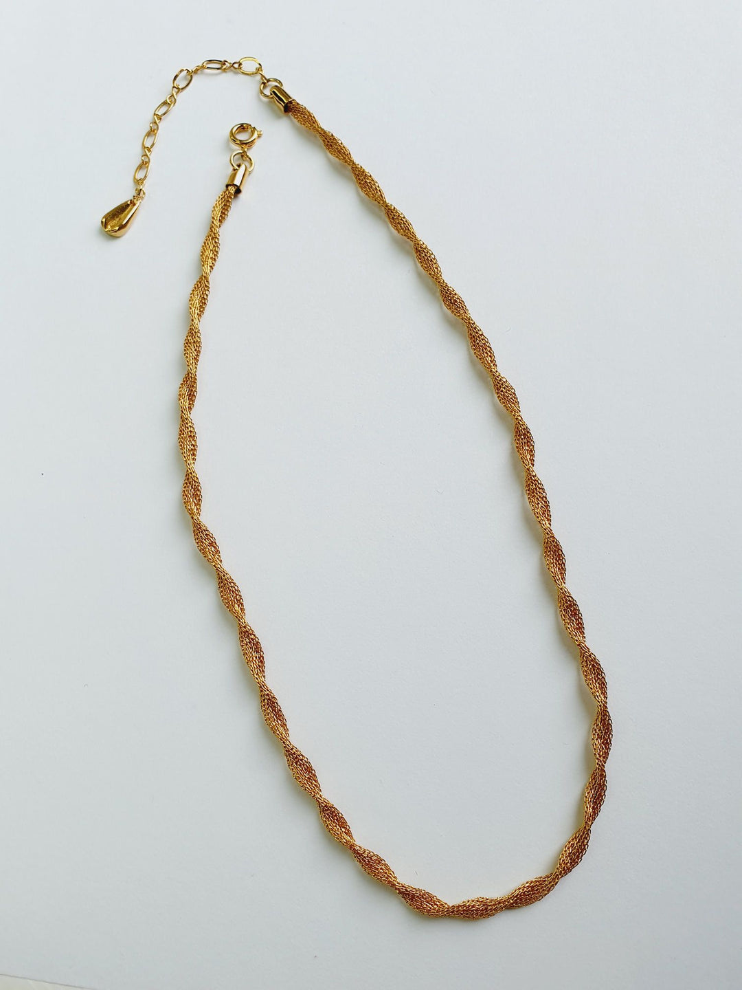 Gold Plated Twist Mesh Chain Necklace