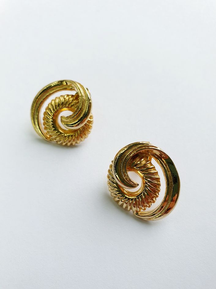 Vintage Gold Plated 1980s Stud Earrings