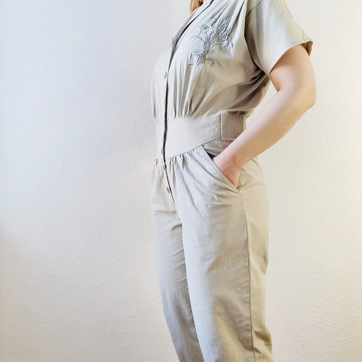 Sage 80s Jumpsuit - M