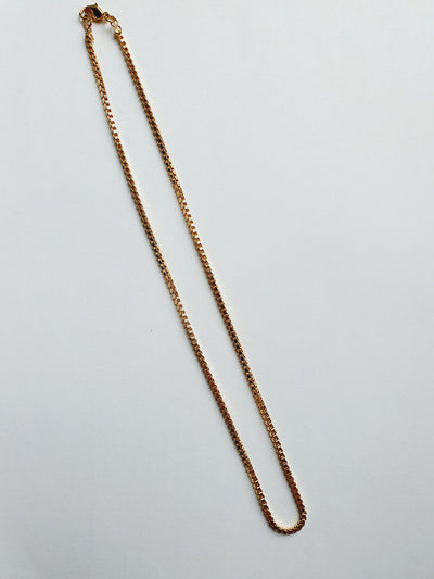 Vintage Gold Plated Skinny Box Chain Necklace