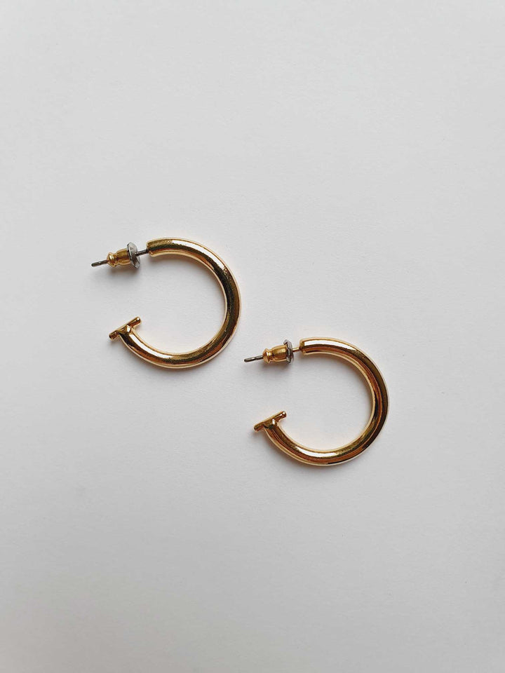 Vintage Gold Plated Hoop Earrings