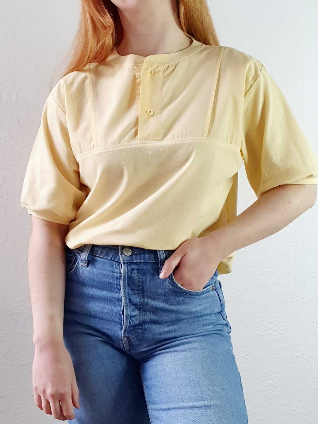 Vintage Yellow Short Sleeve Top - S/M