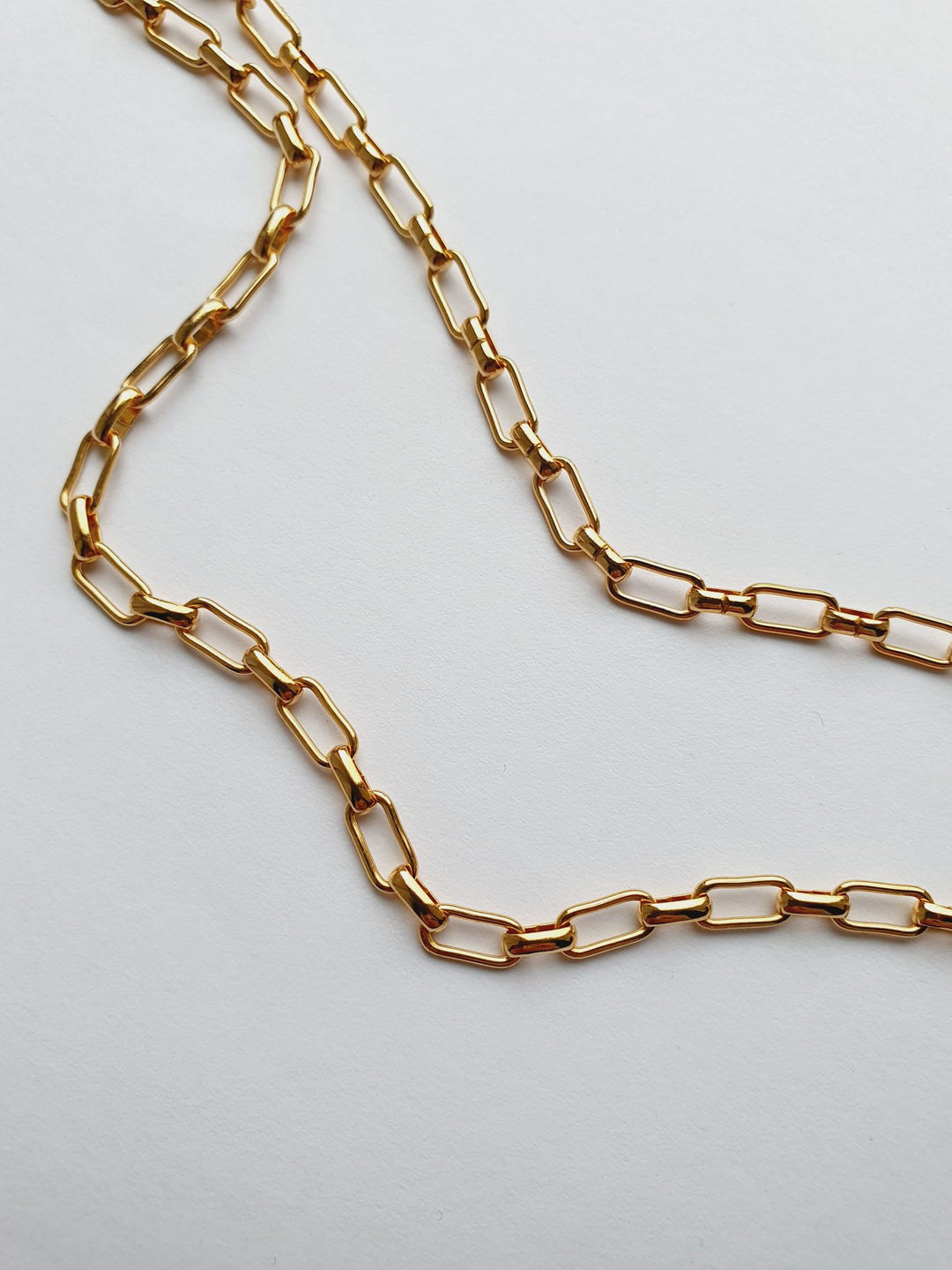 Vintage Gold Plated Paperclip Chain Necklace 16"