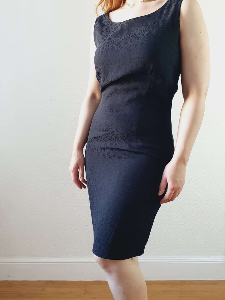 Vintage 100% Silk Sleeveless Little Black Dress - XS/S