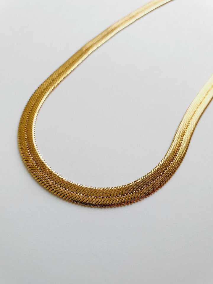 Vintage Gold Toned Herringbone Chain Necklace by Napier