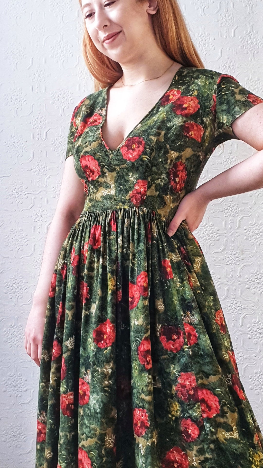 Vintage Handmade Floral Dress - S/M