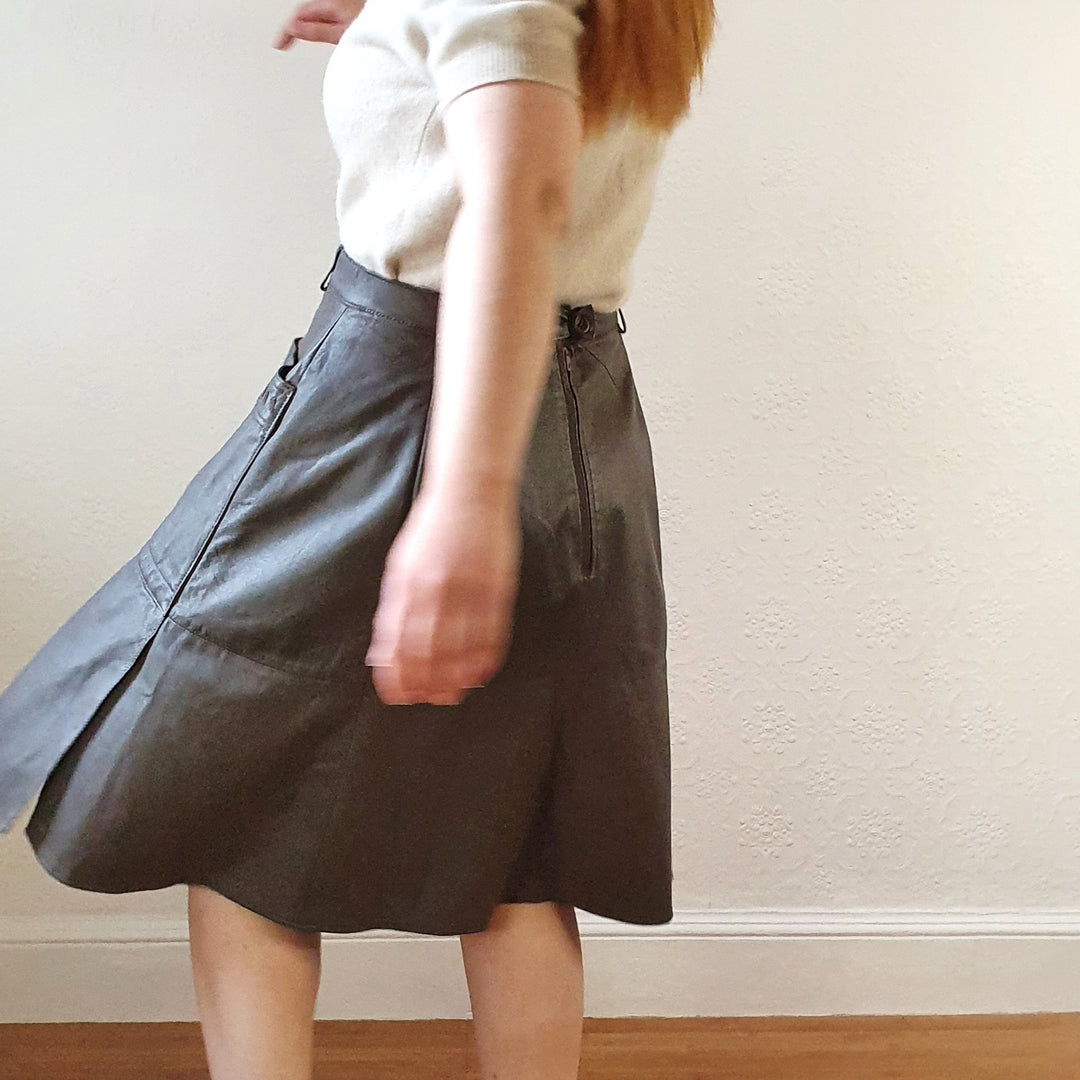 Grey A-Line Skirt - L