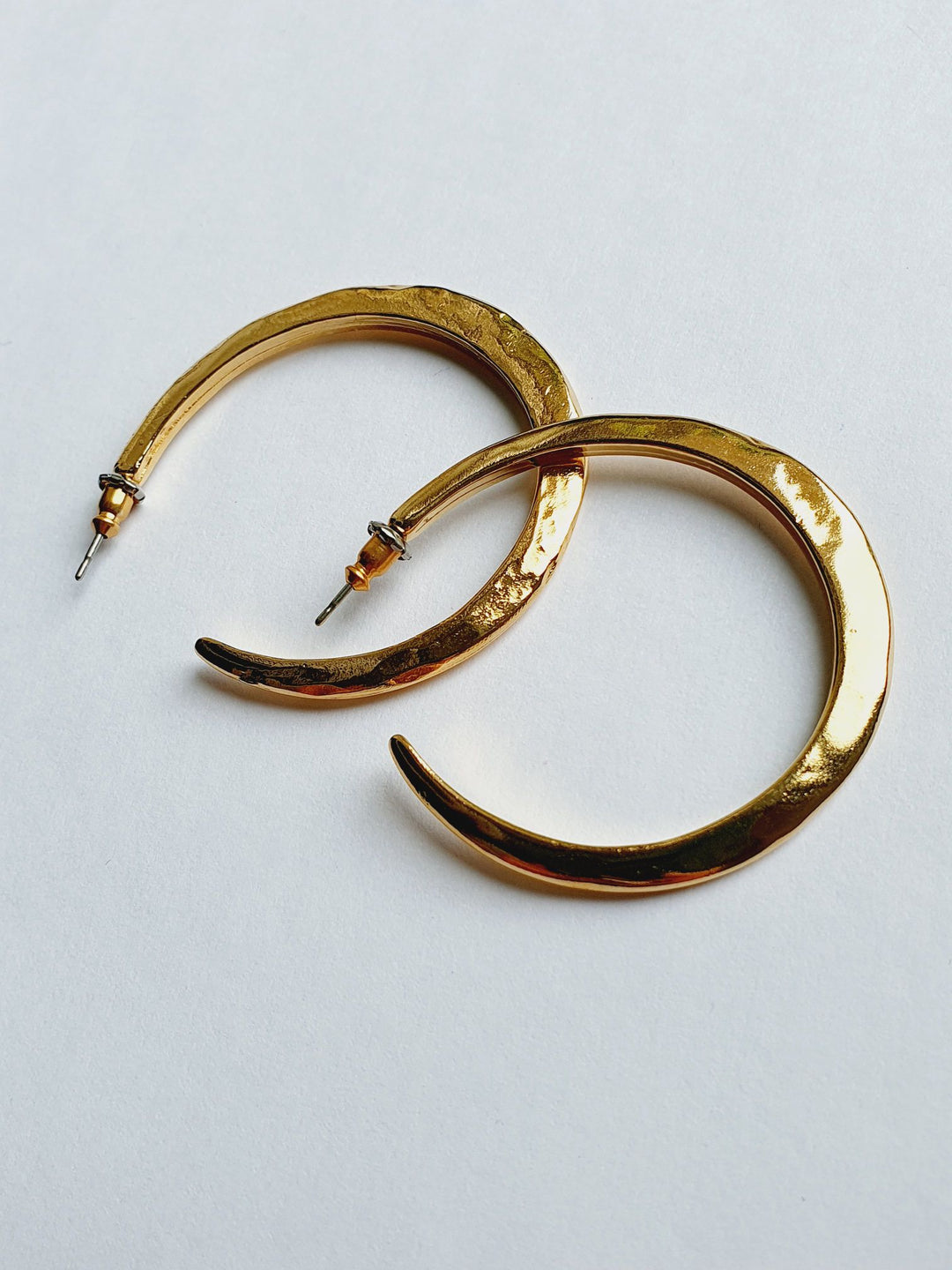 Vintage Gold Plated Textured Hoops