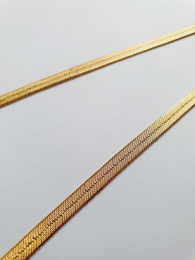 Vintage Gold Toned Herringbone Chain Necklace by Napier