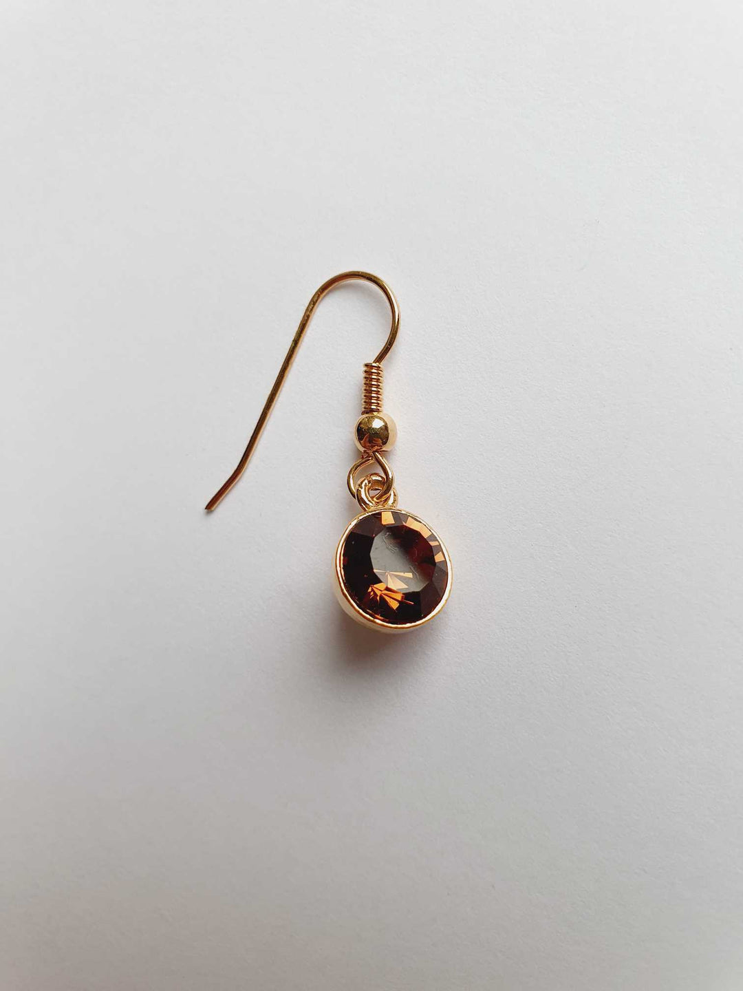 Vintage Gold Plated Drop Earrings with Copper Crystal