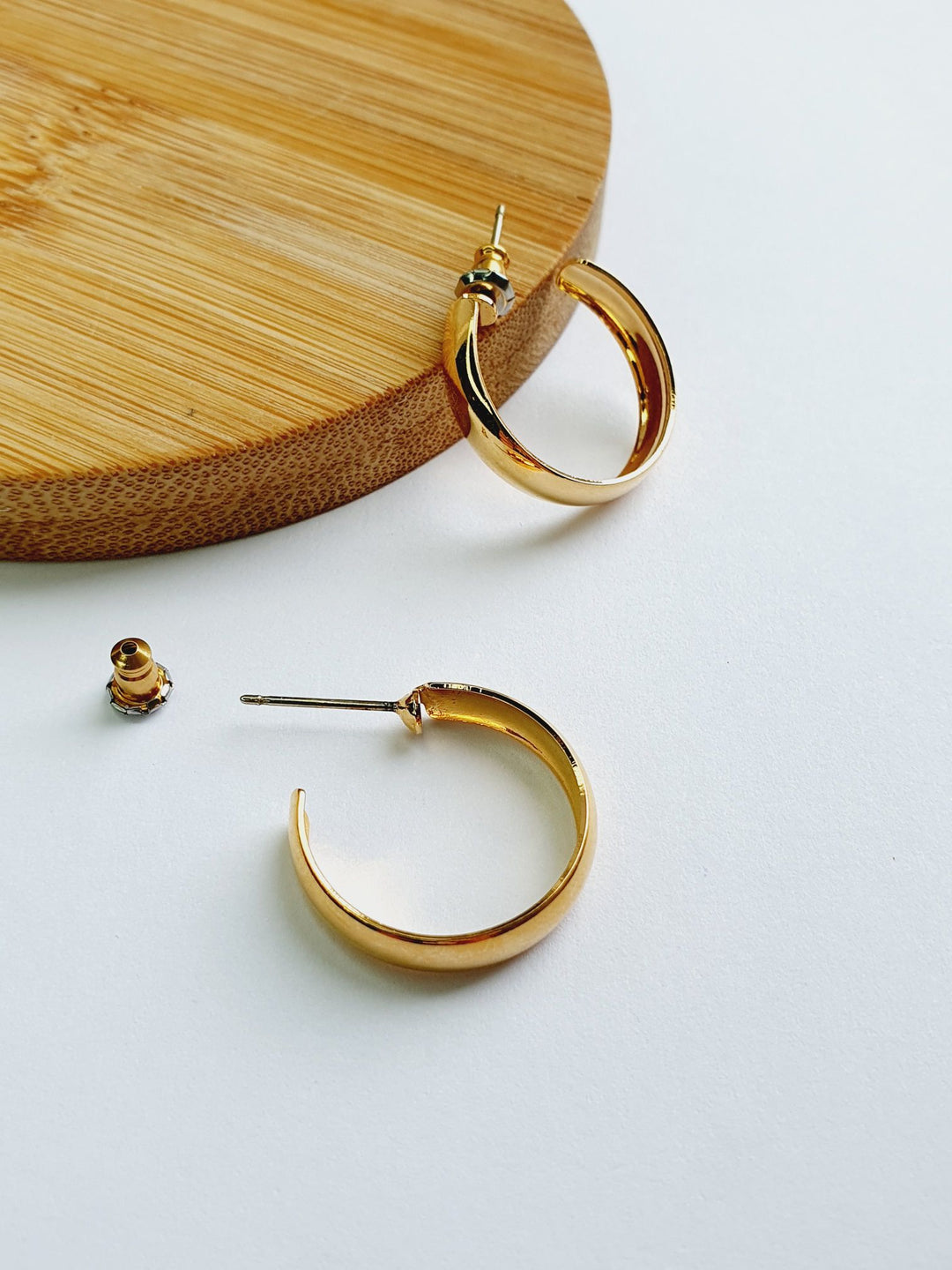 Vintage Gold Plated Minimal Hoops