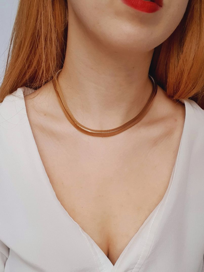 Vintage Gold Toned Cubic Chain Necklace