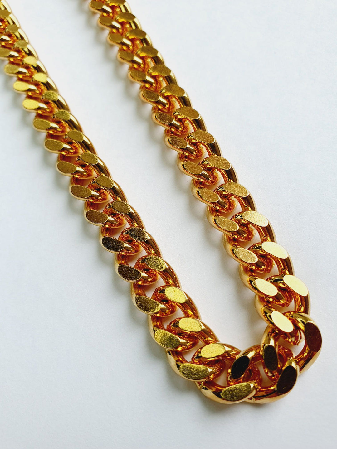 Vintage Gold Plated Thick Curb Chain Necklace