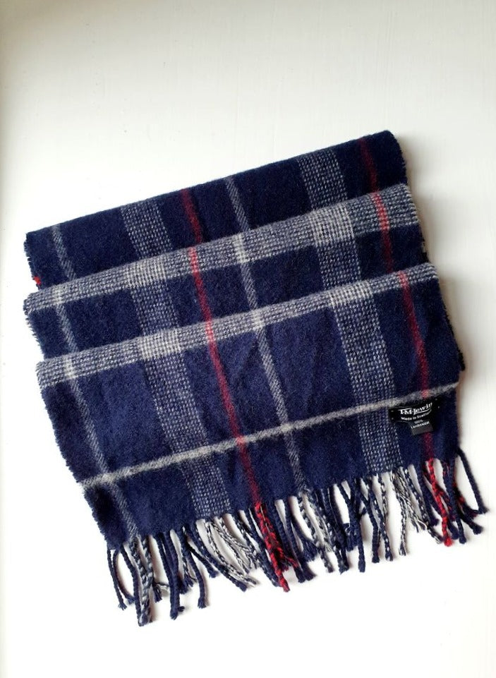 Vintage Navy Tartan Scarf