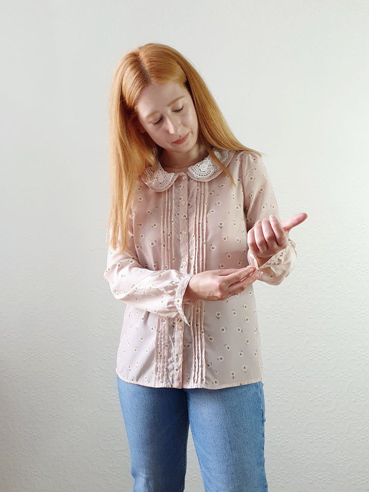 Vintage Pink Romantic Blouse - S/M