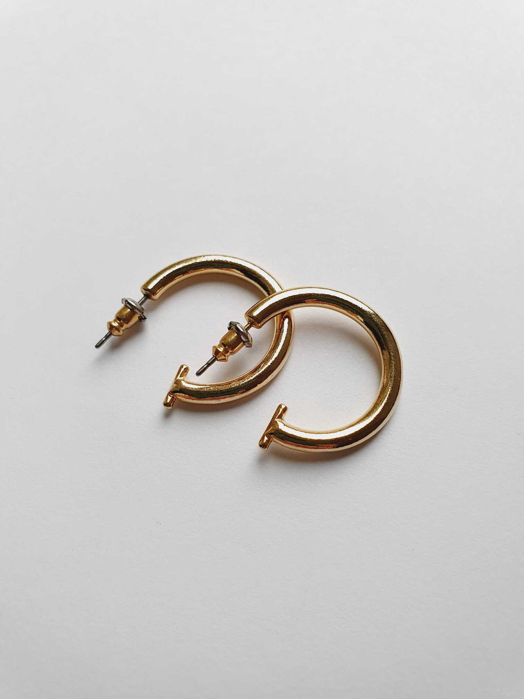 Vintage Gold Plated Hoop Earrings