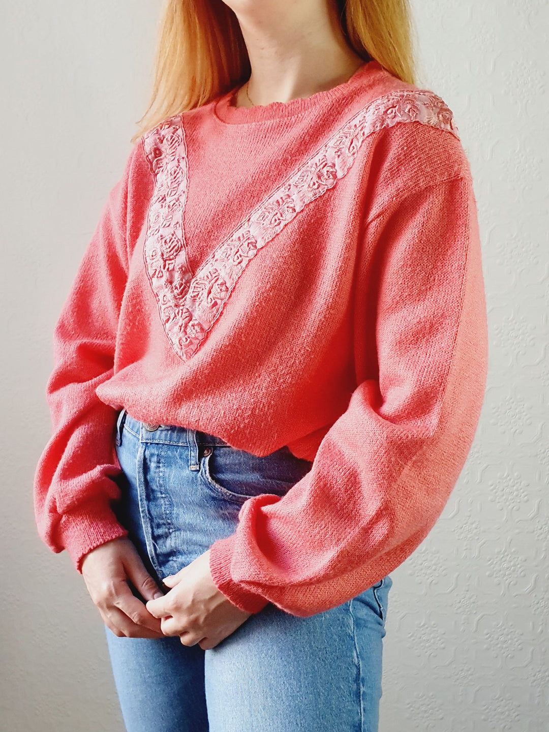 Hot Pink Vintage Jumper - L/XL