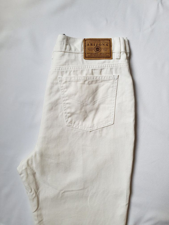 Vintage High Waisted White Jeans - 34W 29L