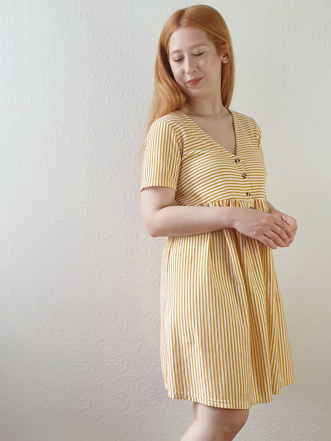 Striped Summer V-Neck Dress - S/M