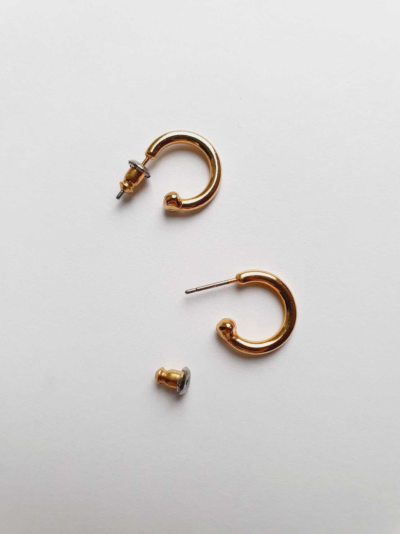 Vintage Gold Plated Small Hoop Earrings