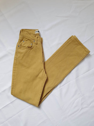Vintage High Waisted Yellow Ochre Jeans - 24W 31L