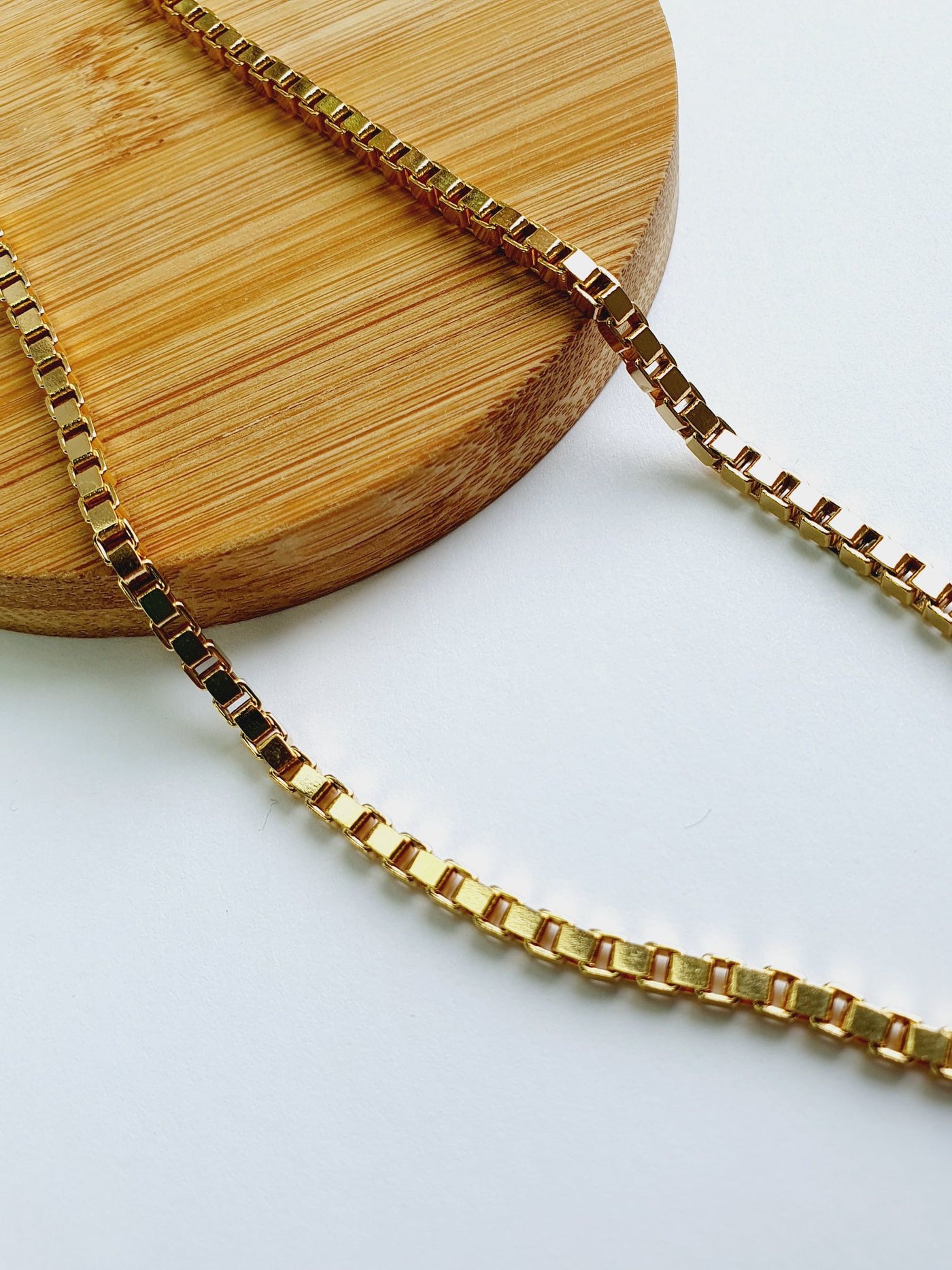 Vintage Gold Plated Box Chain Necklace